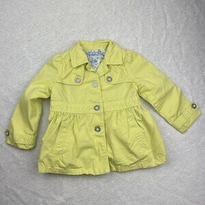 Genuine Kids Oshkosh Yellow Spring Jacket Coat Size 18 Month Peplum Ruffle